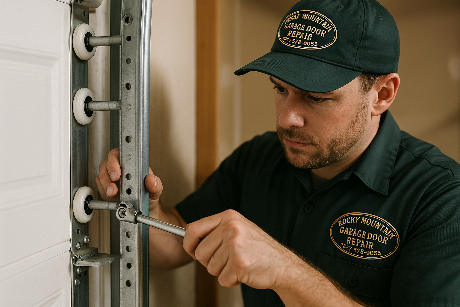 Garage Door Track Repair in Johnston